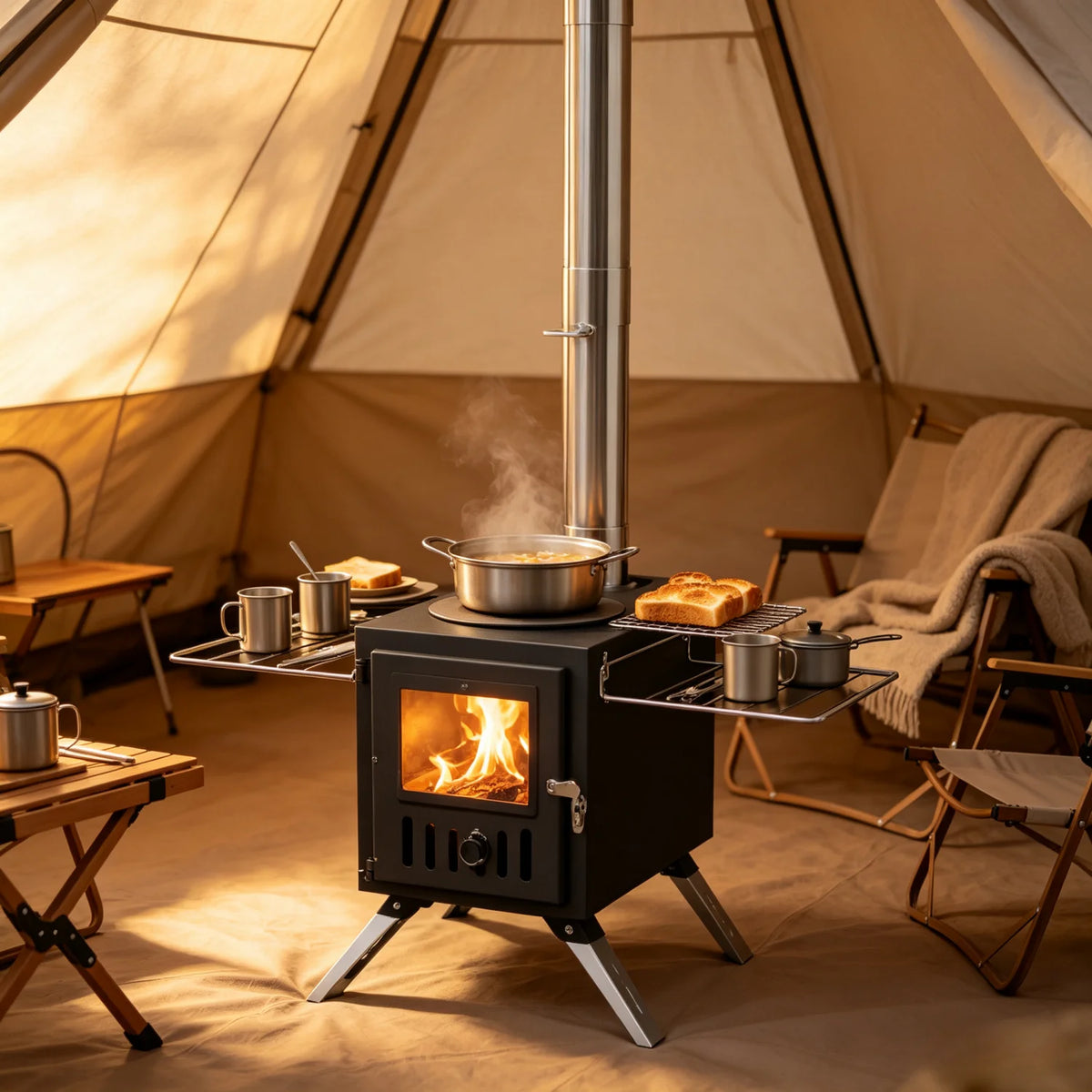 Compact Stainless Steel Wood Burning Stove With Sauna Heater