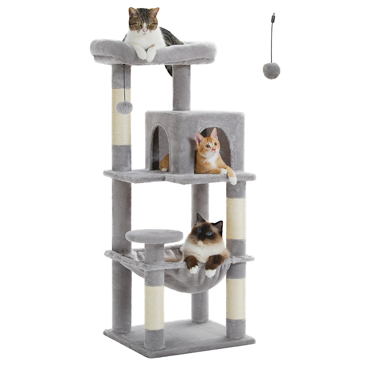 Petepela Indoor Cat Tower With Metal Frame And Hammock