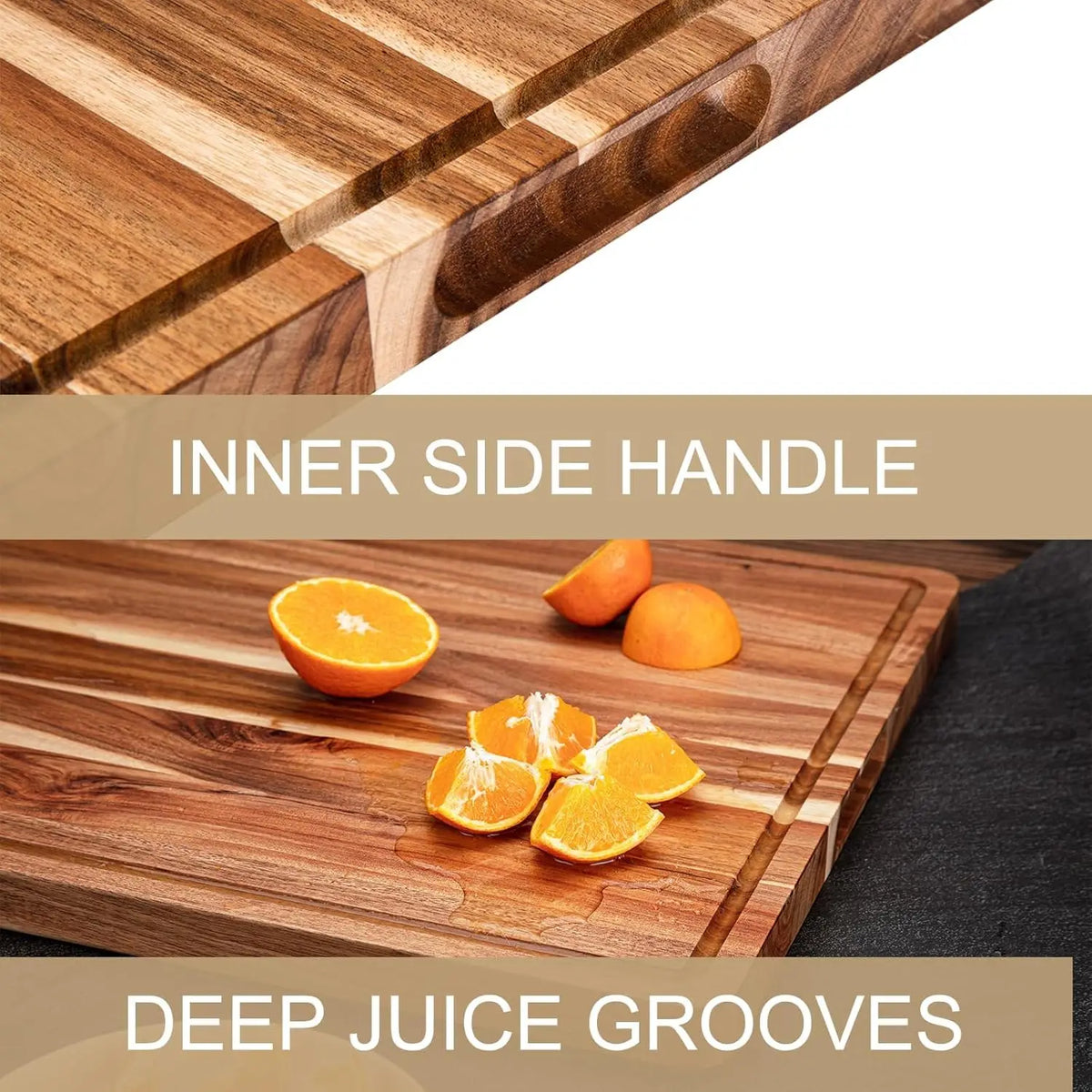 Twister CK Reversible Wood Cutting Board With Juice Groove
