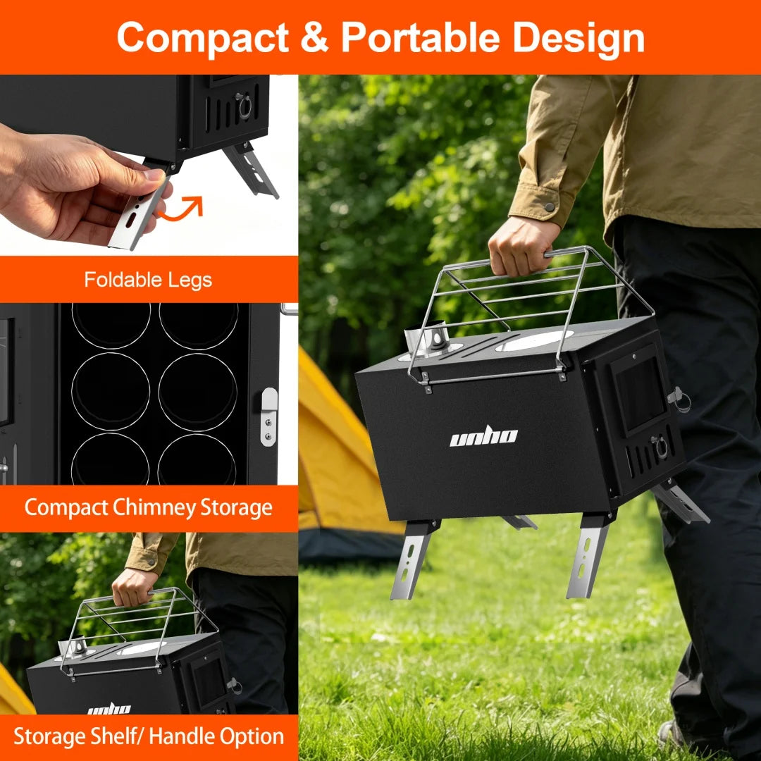 Heavy Duty Portable Wood Burning Stove For Outdoor Adventures