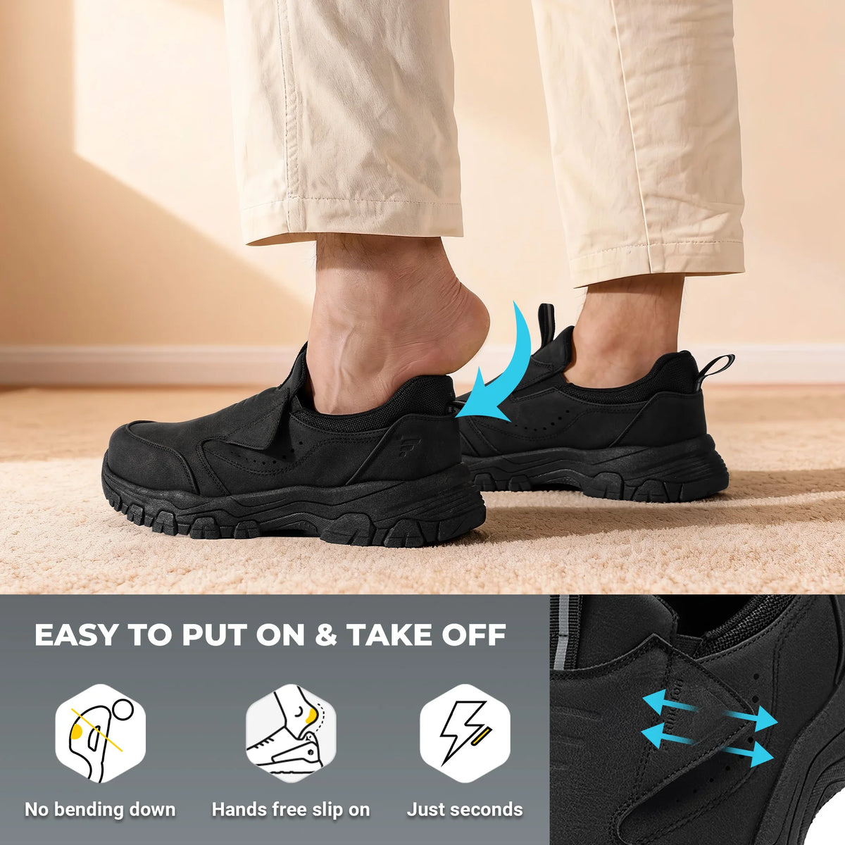 Mens Lightweight Slip On Loafers With Arch Support For Comfort