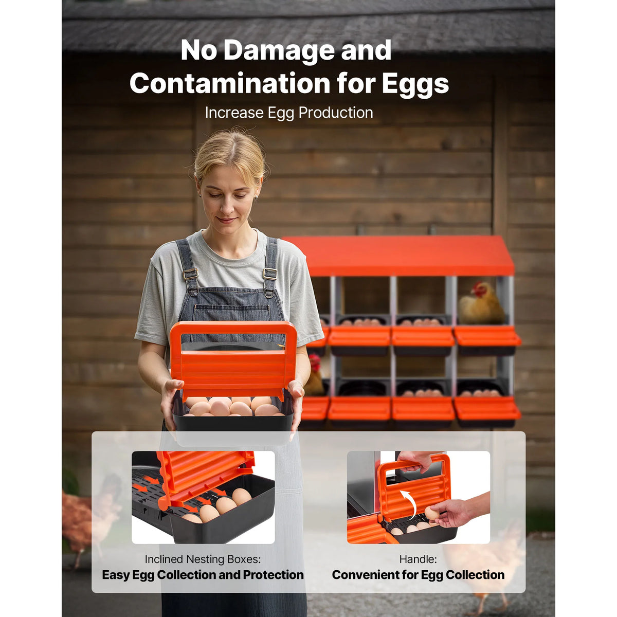 SucceBuy Galvanized Chicken Nesting Box With Roll Out Tray
