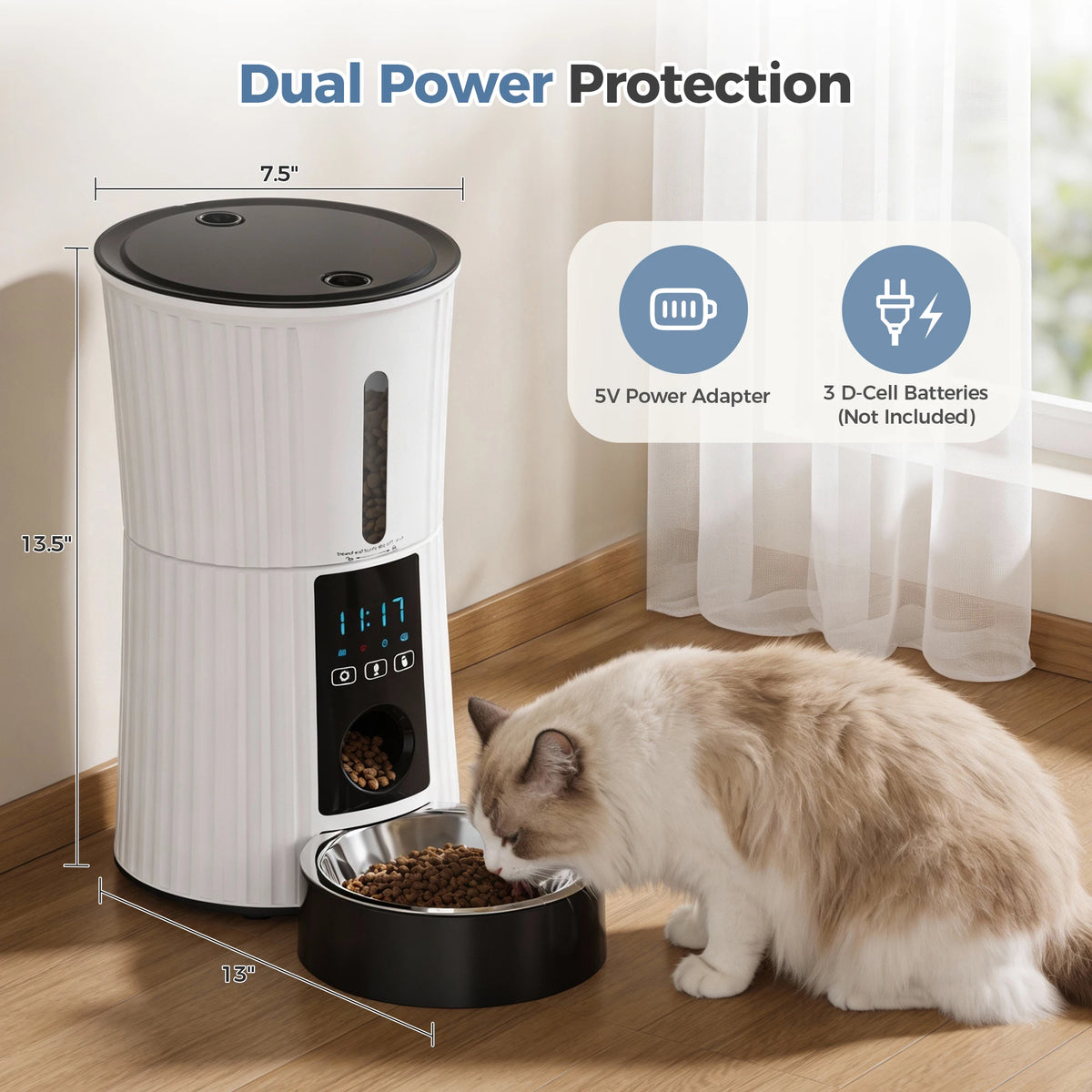 JHK WiFi Cat Feeder With App Control And Timed Feeding