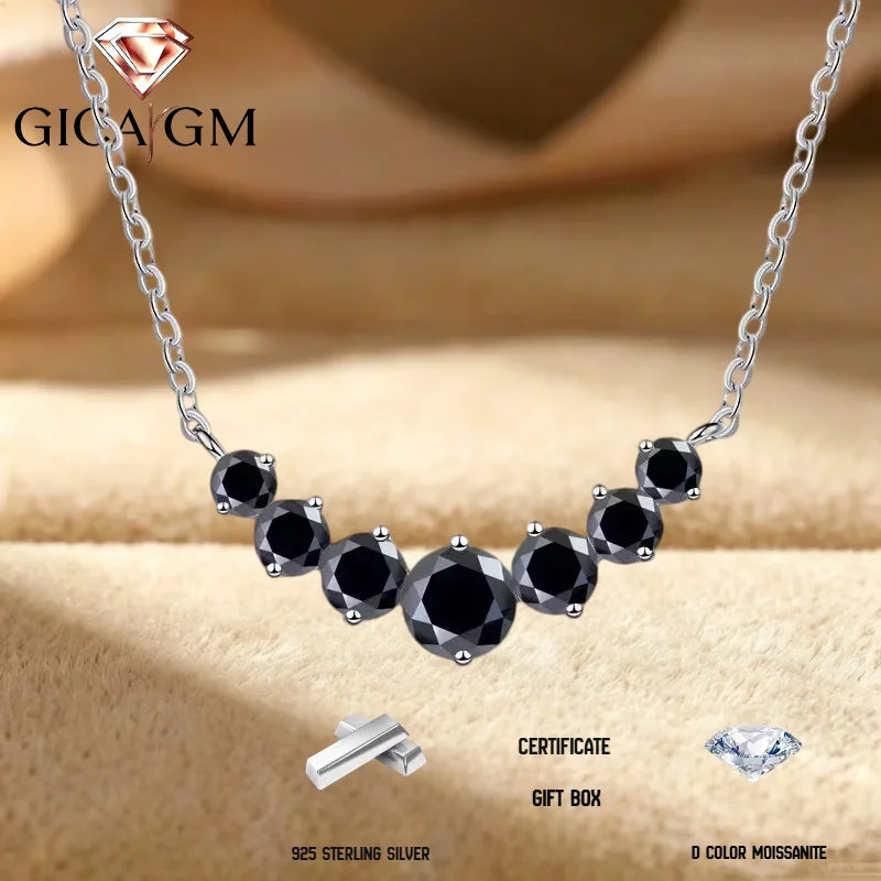 Elegant 925 Sterling Silver Moissanite Engagement Necklace