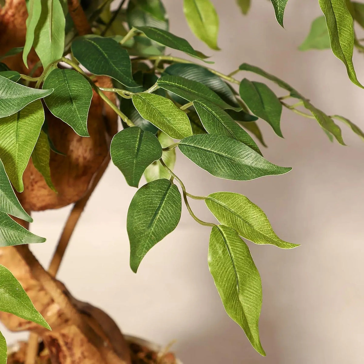 Artificial Ficus Tree With Planter Silk Leaves Weeping Fig Decor