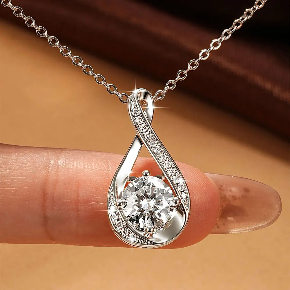 Oxtao Infinity Moissanite Pendant Necklace 14K Gold Filled Classic Gift