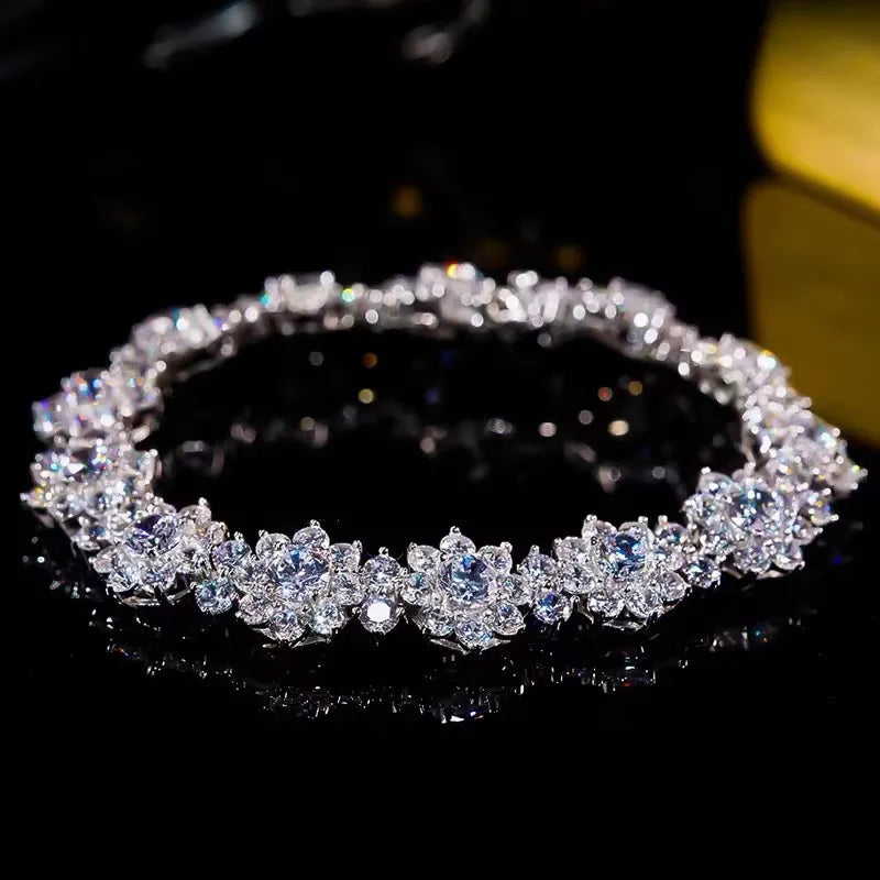 LYEE CYEE 925 Sterling Silver Moissanite Charm Bracelet Gift