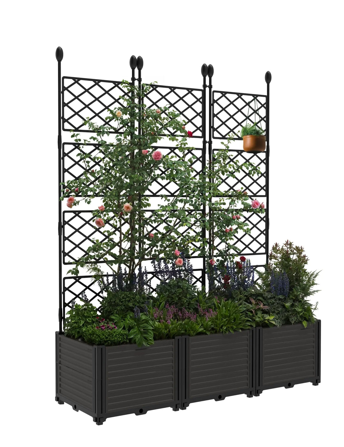 HiMISS Modern Raised Garden Bed Planter With Trellis