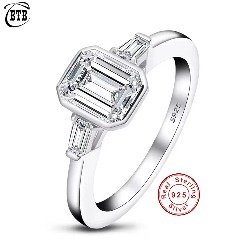CBTB Sterling Silver 925 Moissanite Engagement Wedding Ring for Women