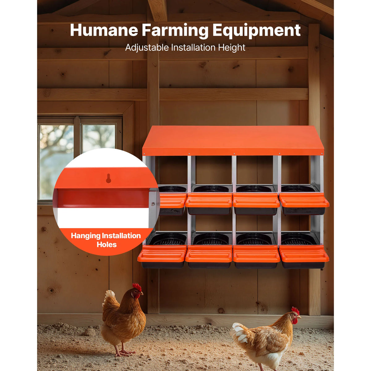 SucceBuy Galvanized Chicken Nesting Box With Roll Out Tray