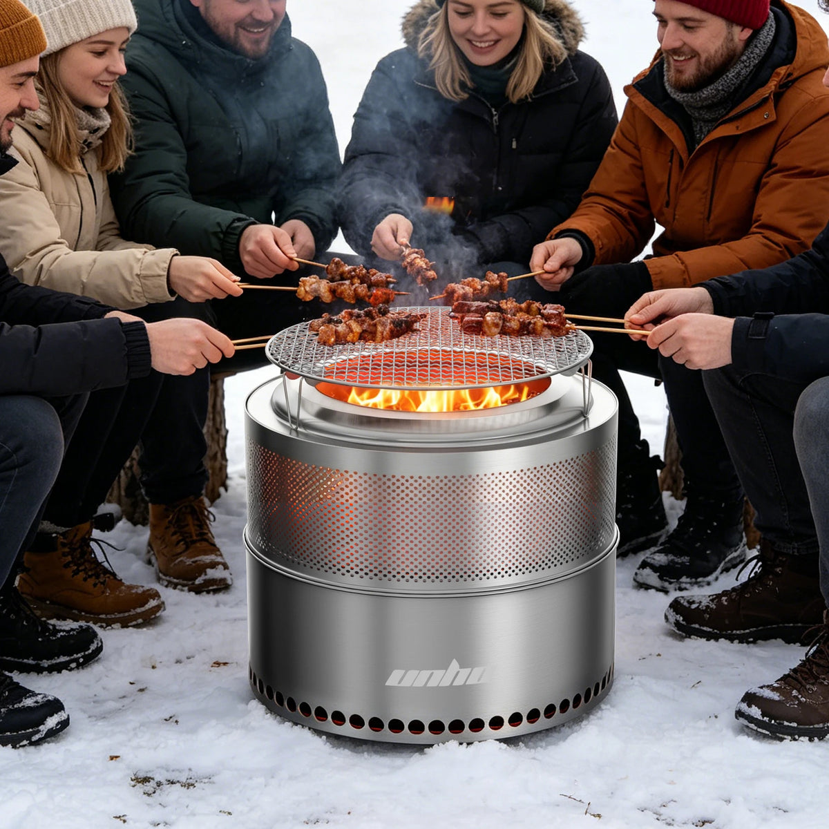 Unho Portable Smokeless Fire Pit For Camping And Outdoor BBQ