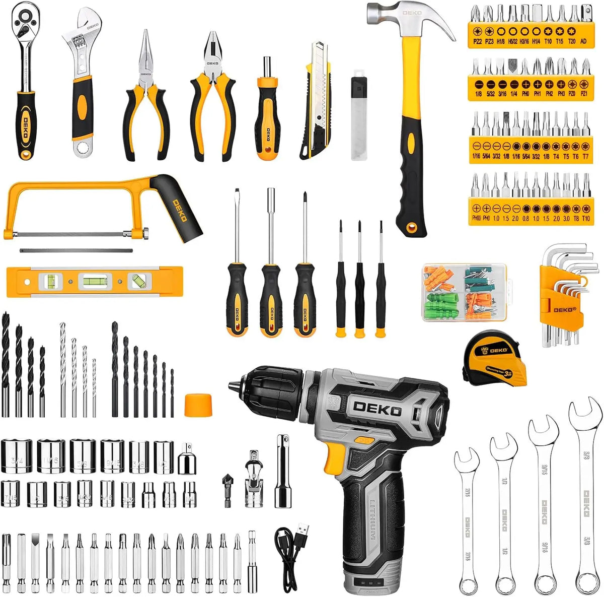 DEKO Cordless Drill And Screwdriver Storage Toolbox Kit