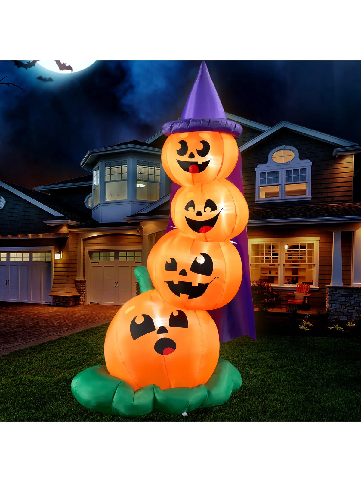 Joyfy Halloween Inflatable Stacked Pumpkins Led Outdoor Indoor Decor