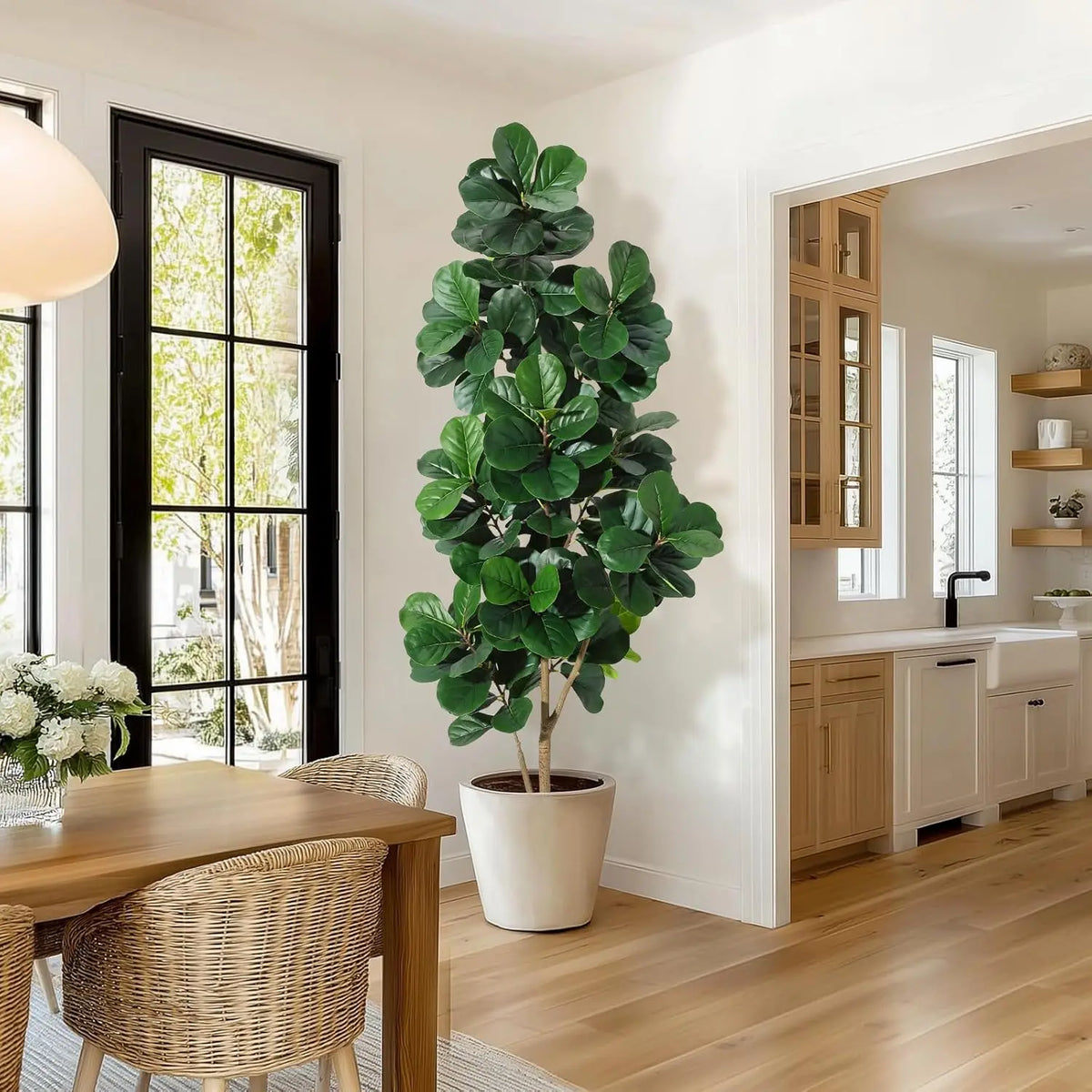 HiMiss Fiddle Leaf Fig Artificial Tree Planter For Home Decor