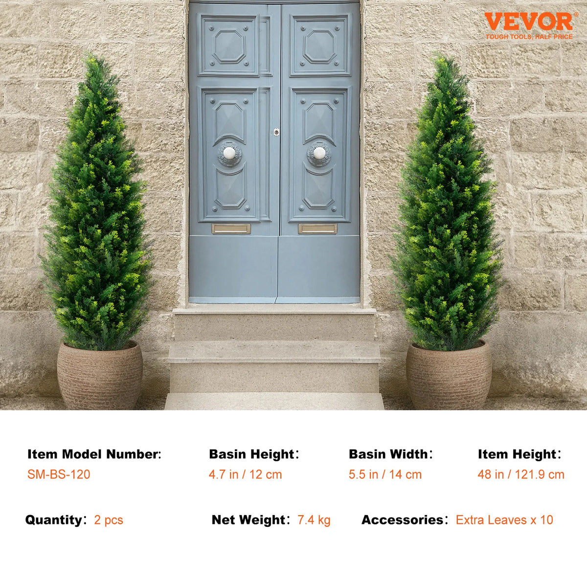 SucceBuy Artificial Cedar Topiary Tree Evergreen Outdoor Home Decor