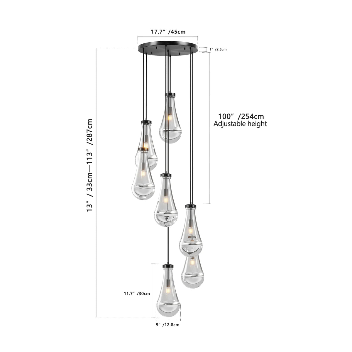 Zhikea 5 Light Cluster Pendant Chandelier For Modern Homes