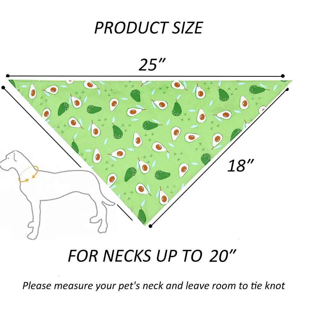 Soft Adjustable Fruit Floral Washable Dog Bandana Accessory