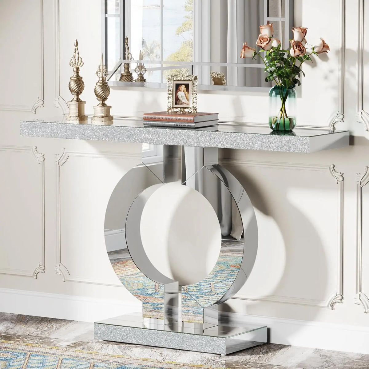 Tribesigns Modern Mirrored Console Table for Entryway