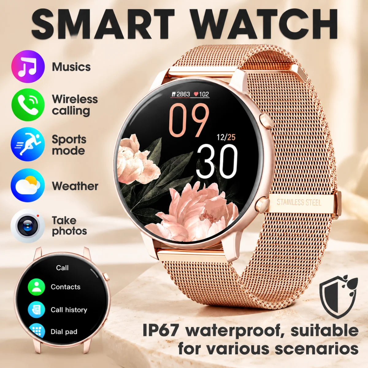 Bluetooth Calling Smartwatch With Fitness And Heart Rate SpO2 Tracking