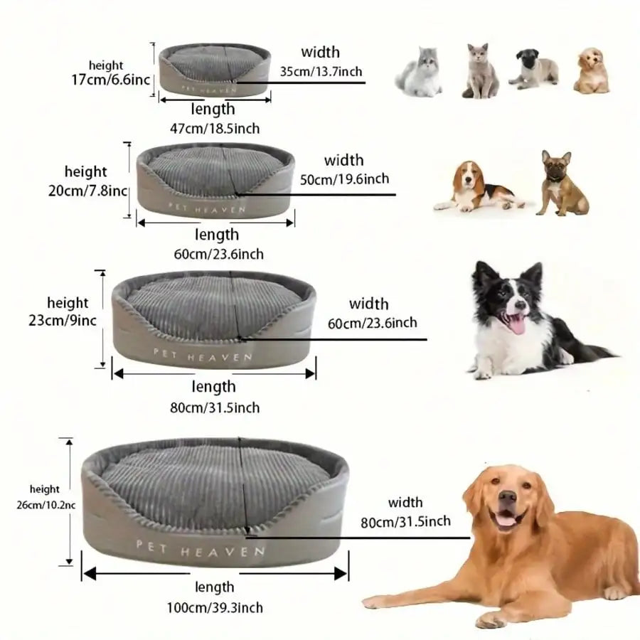 Plush Machine Washable Pet Bed For Dogs And Cats