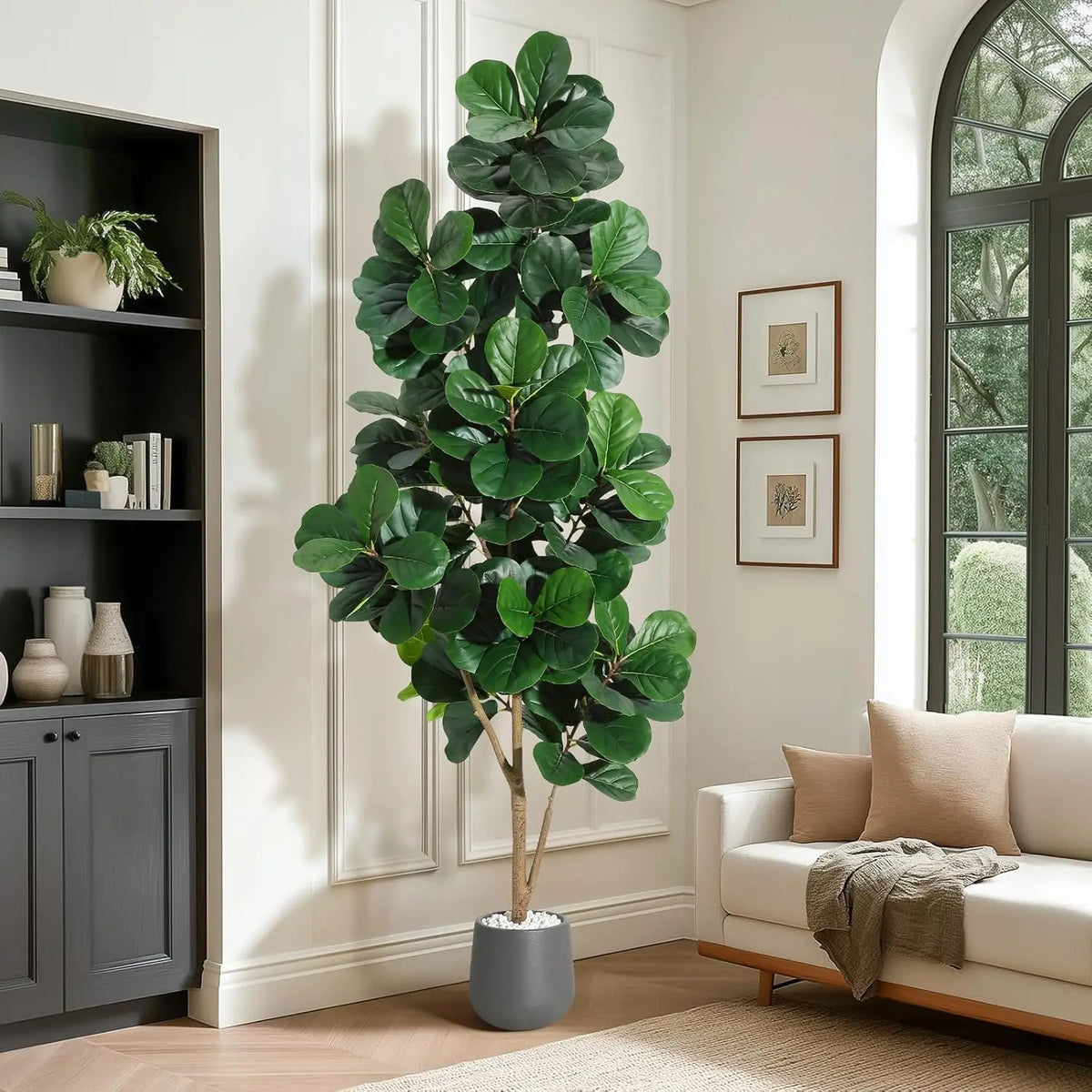 HiMiss Fiddle Leaf Fig Artificial Tree Planter For Home Decor