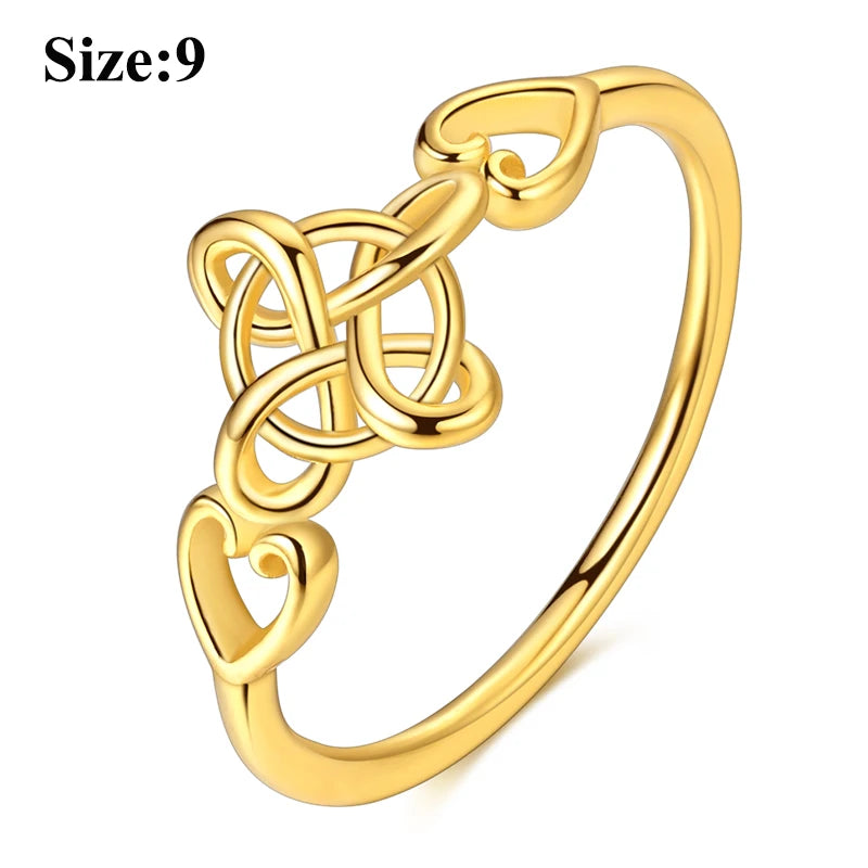 MULA Sterling Silver Evil Eye Clover Celtic Knot Wedding Band Ring