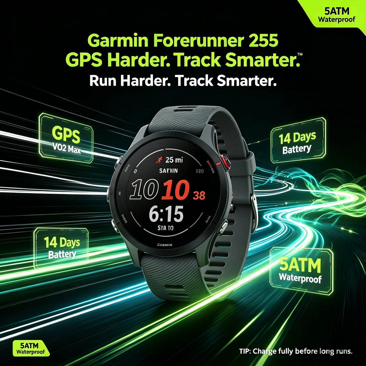 Garmin Forerunner 255 Multisport GPS Fitness Smartwatch With Sleep Tracking