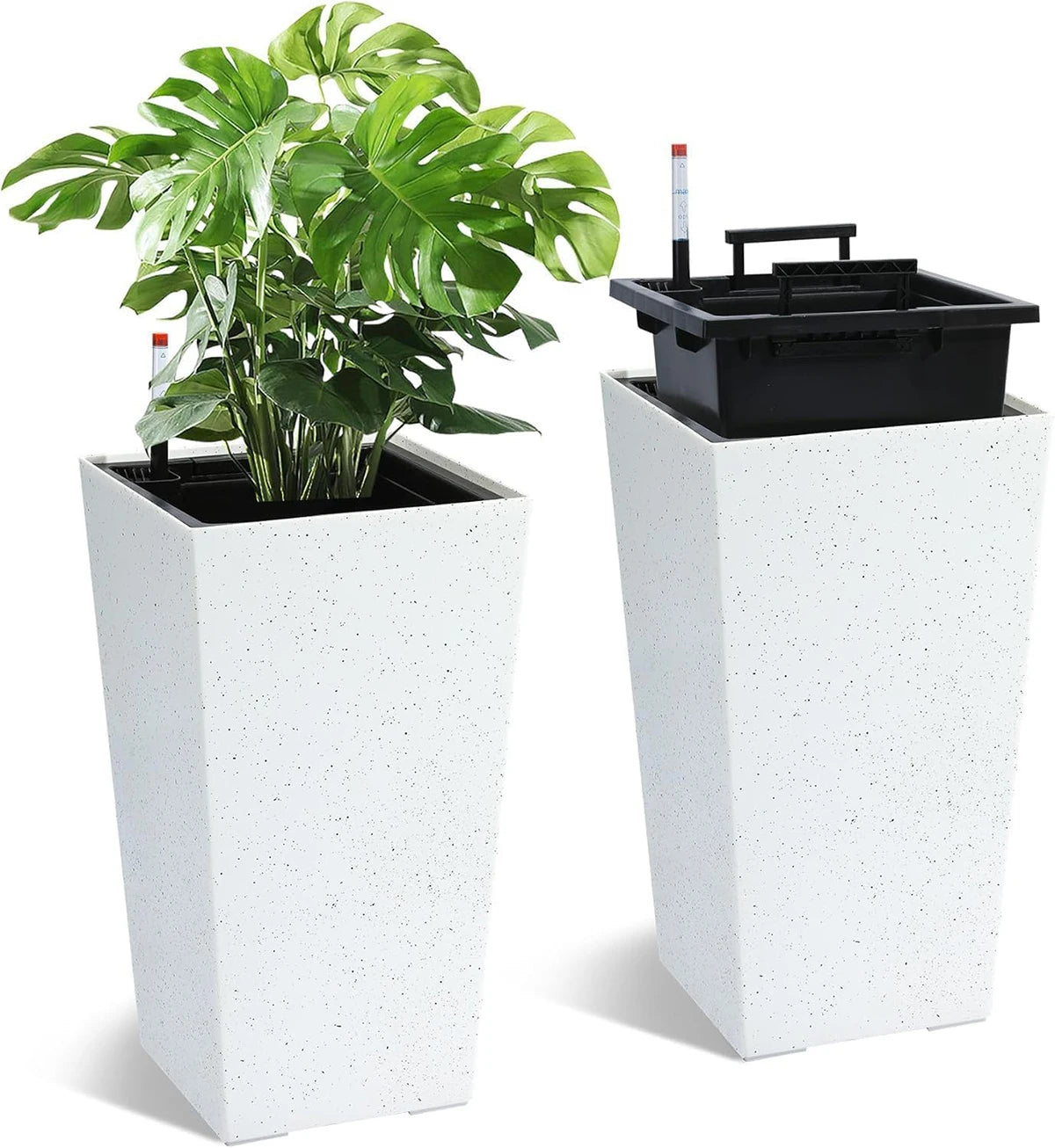 TWISTER.CK Rectangular Planters With Drainage And Water Level Monitor