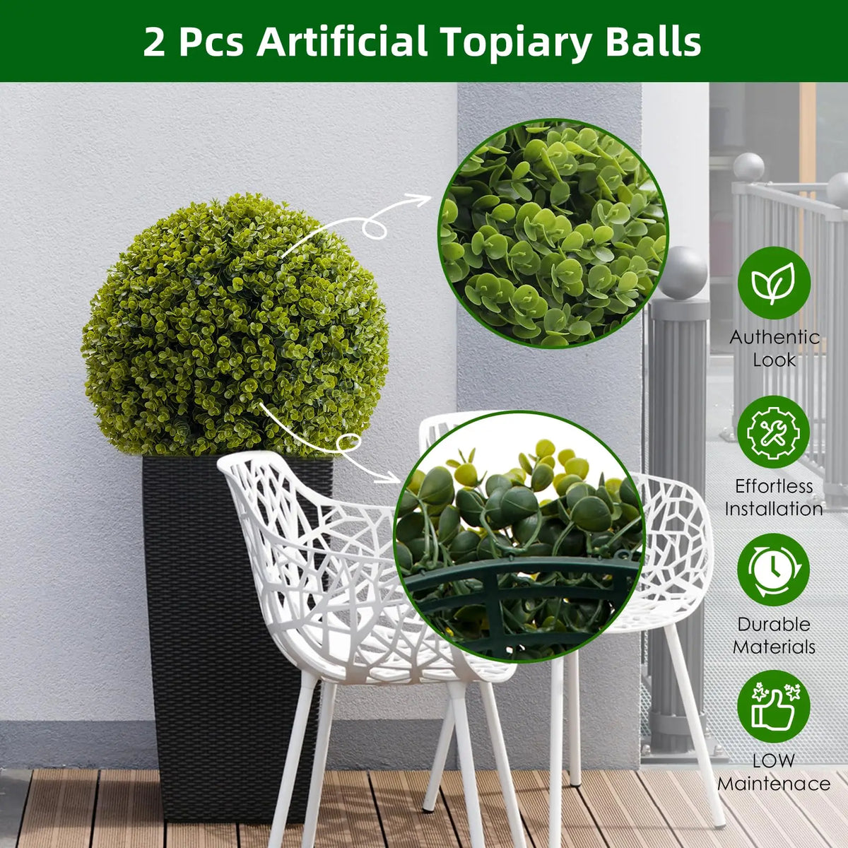 Studyset Artificial Outdoor Topiary Balls Set