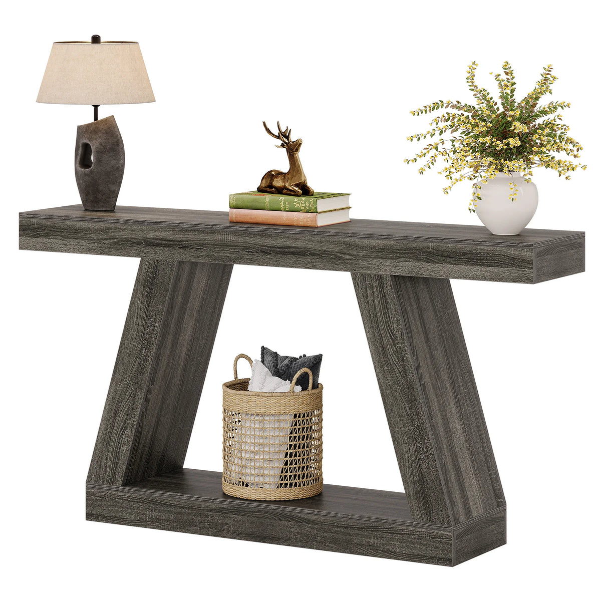 Tribesigns Rustic Storage Console Table For Entryway And Living Room