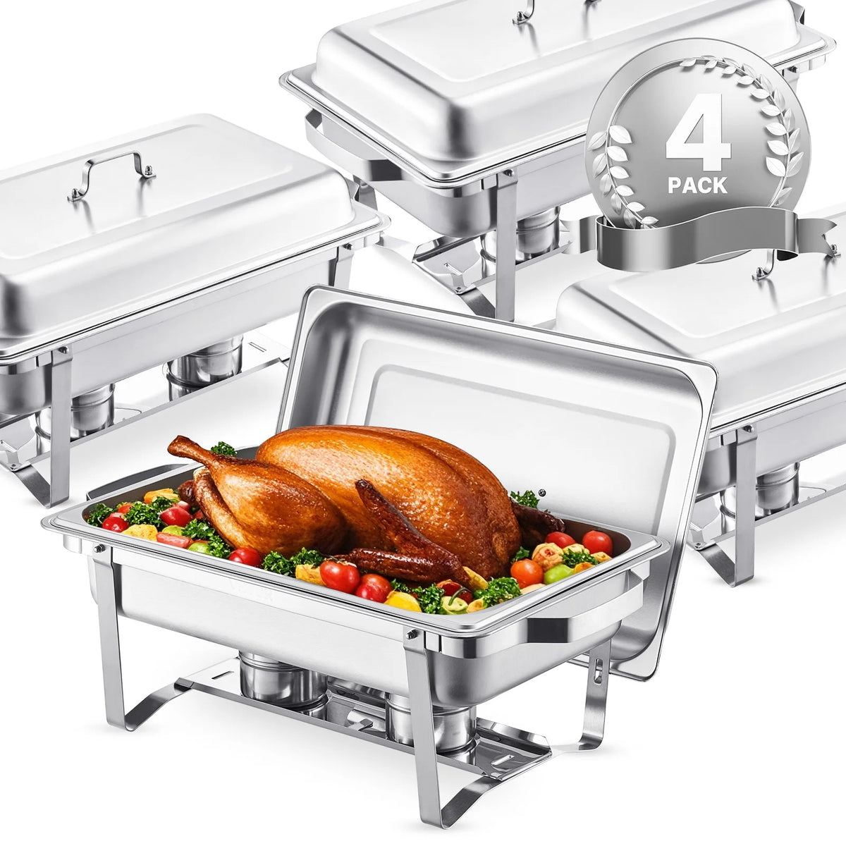 SucceBuy Stainless Steel Chafing Dish Buffet Set for Catering Servers