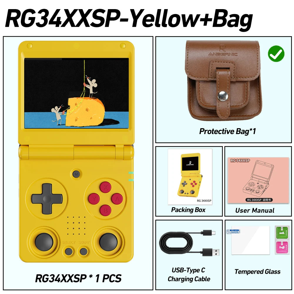 Anbernic RG34XXSP Linux Retro Handheld Game Console With TV Output