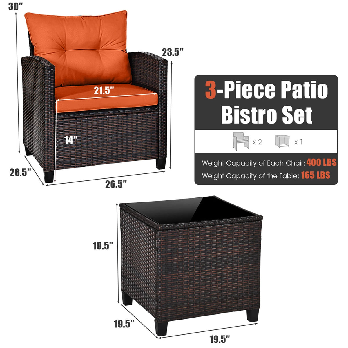 Homasis Patio Rattan Furniture Set With Cushion Sofa