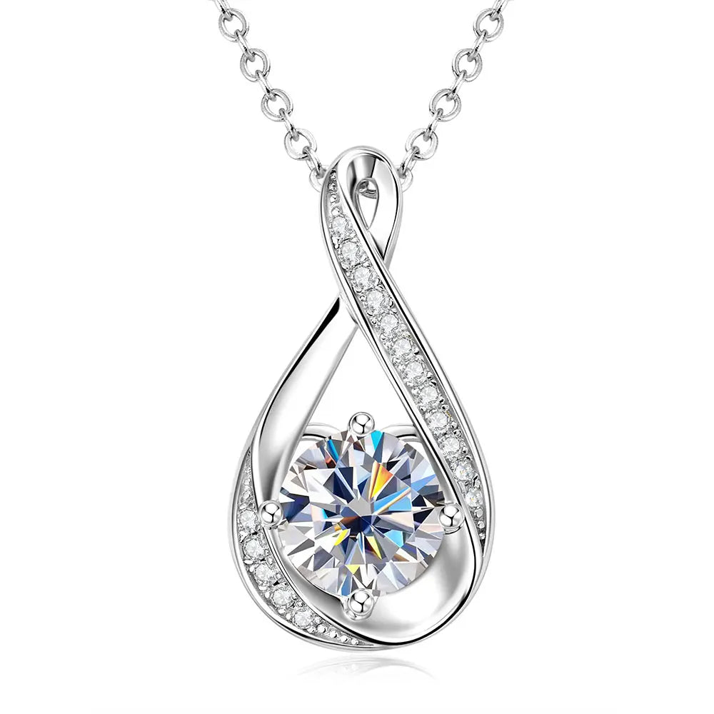 Oxtao Infinity Moissanite Pendant Necklace 14K Gold Filled Classic Gift