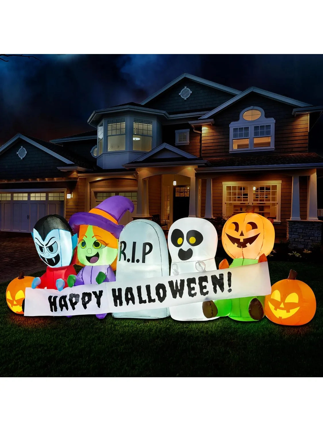 Joyfy Led Inflatable Halloween Yard Decoration With Spooky Characters
