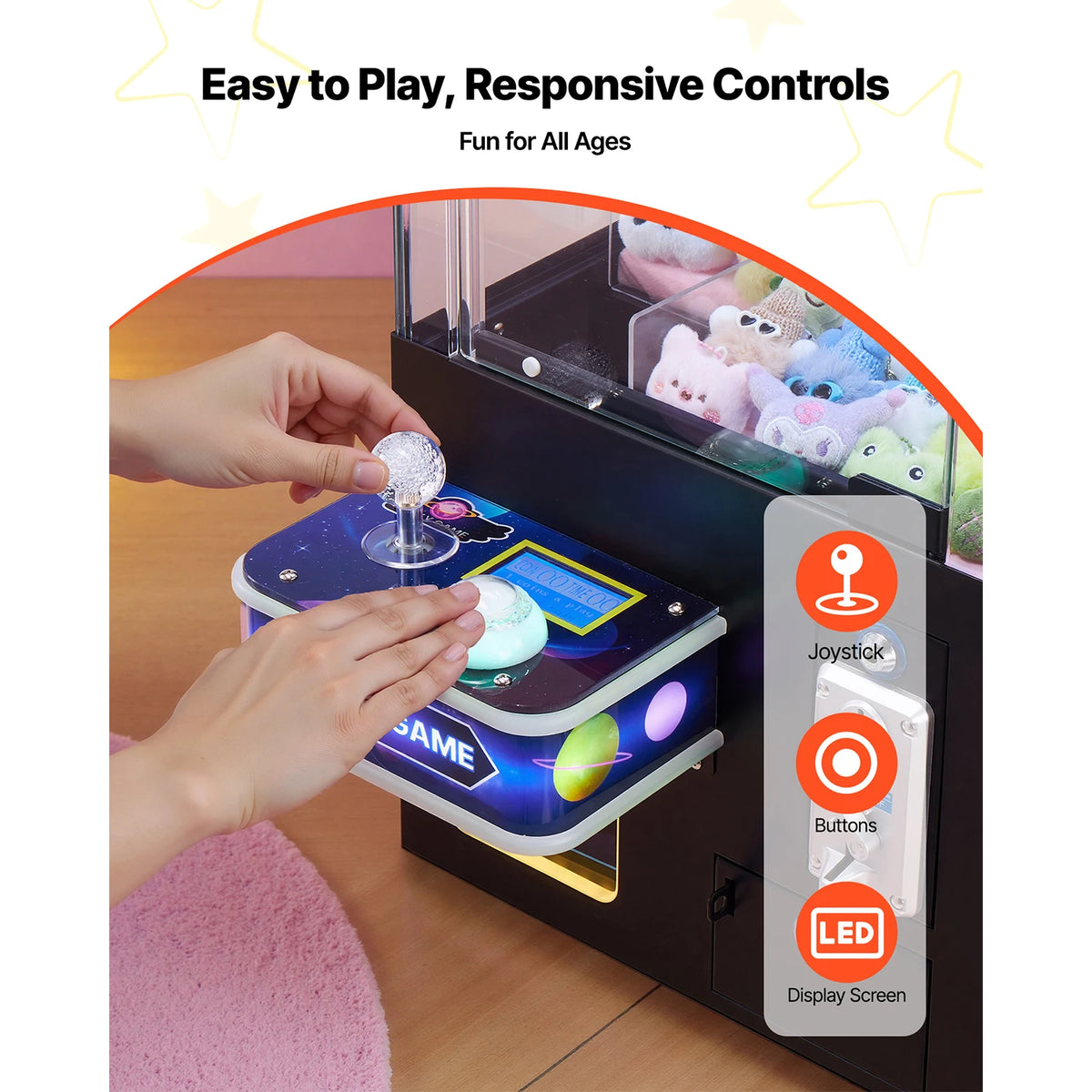 VEVOR Claw Crane Machine Candy Grabber Prize Dispenser