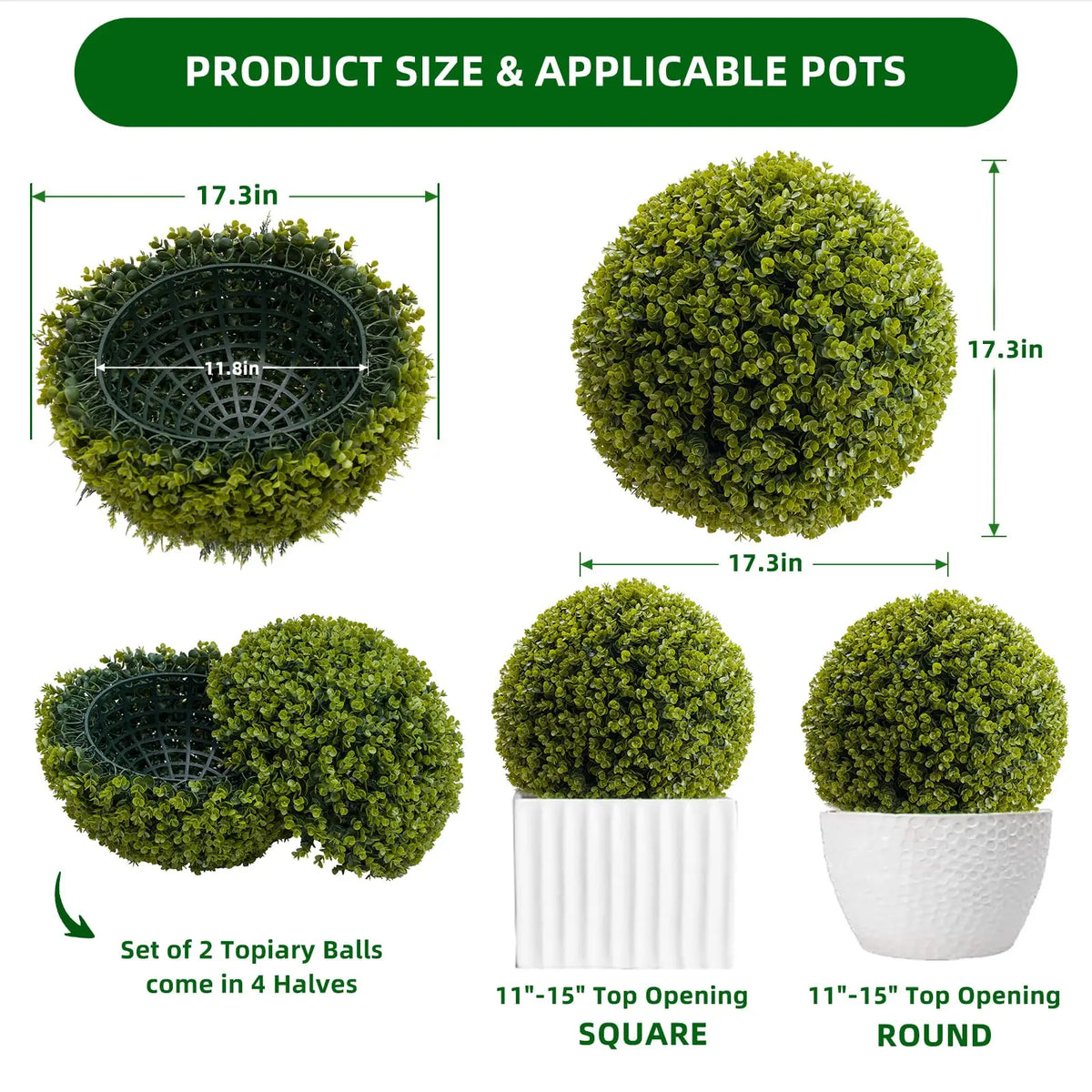 Studyset Artificial Outdoor Topiary Balls Set