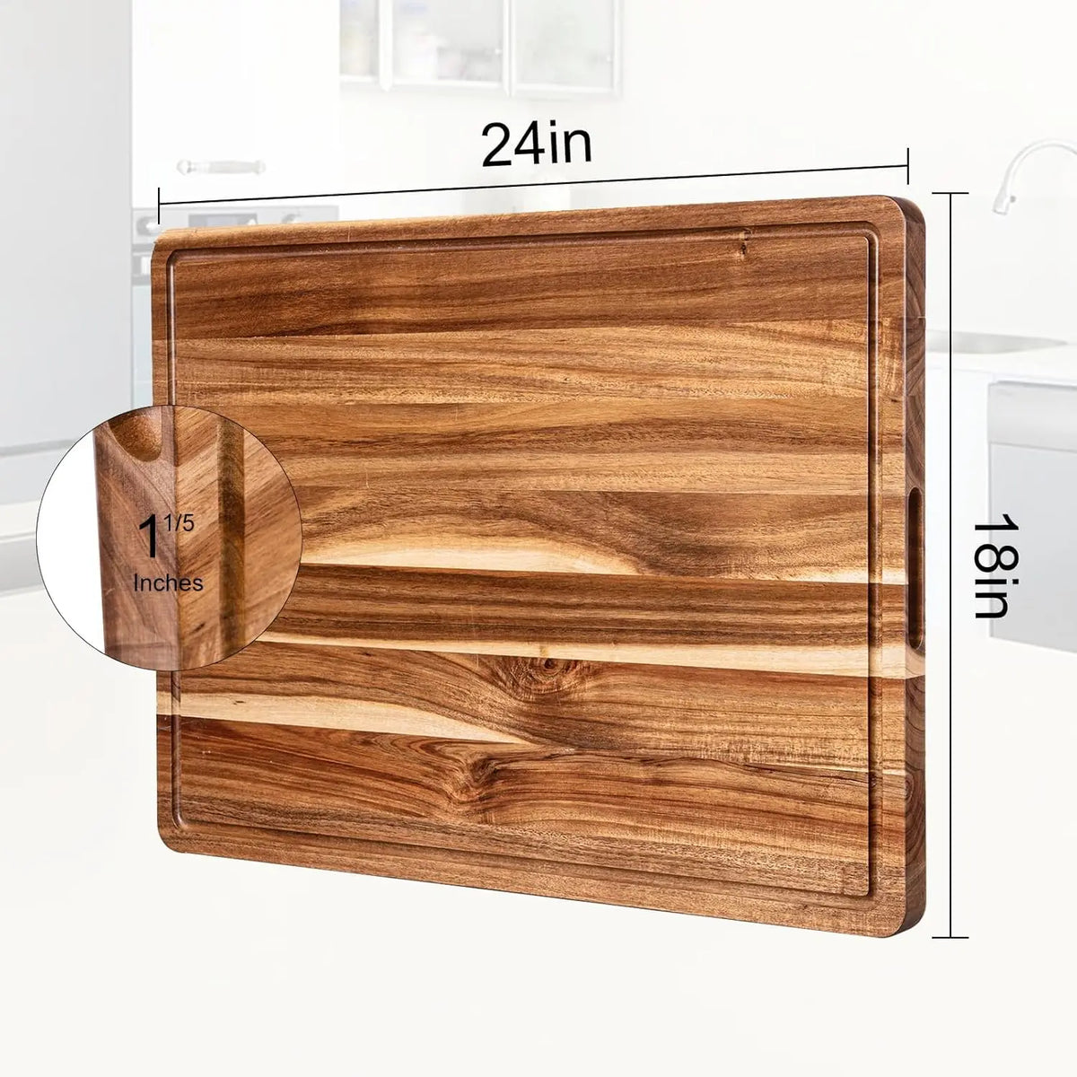 Twister CK Reversible Wood Cutting Board With Juice Groove