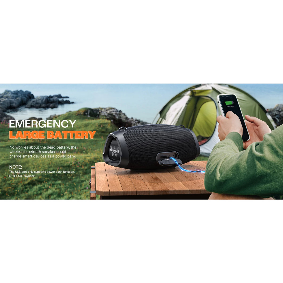 W-King X10 Waterproof Bluetooth Speaker With Powerful Deep Bass