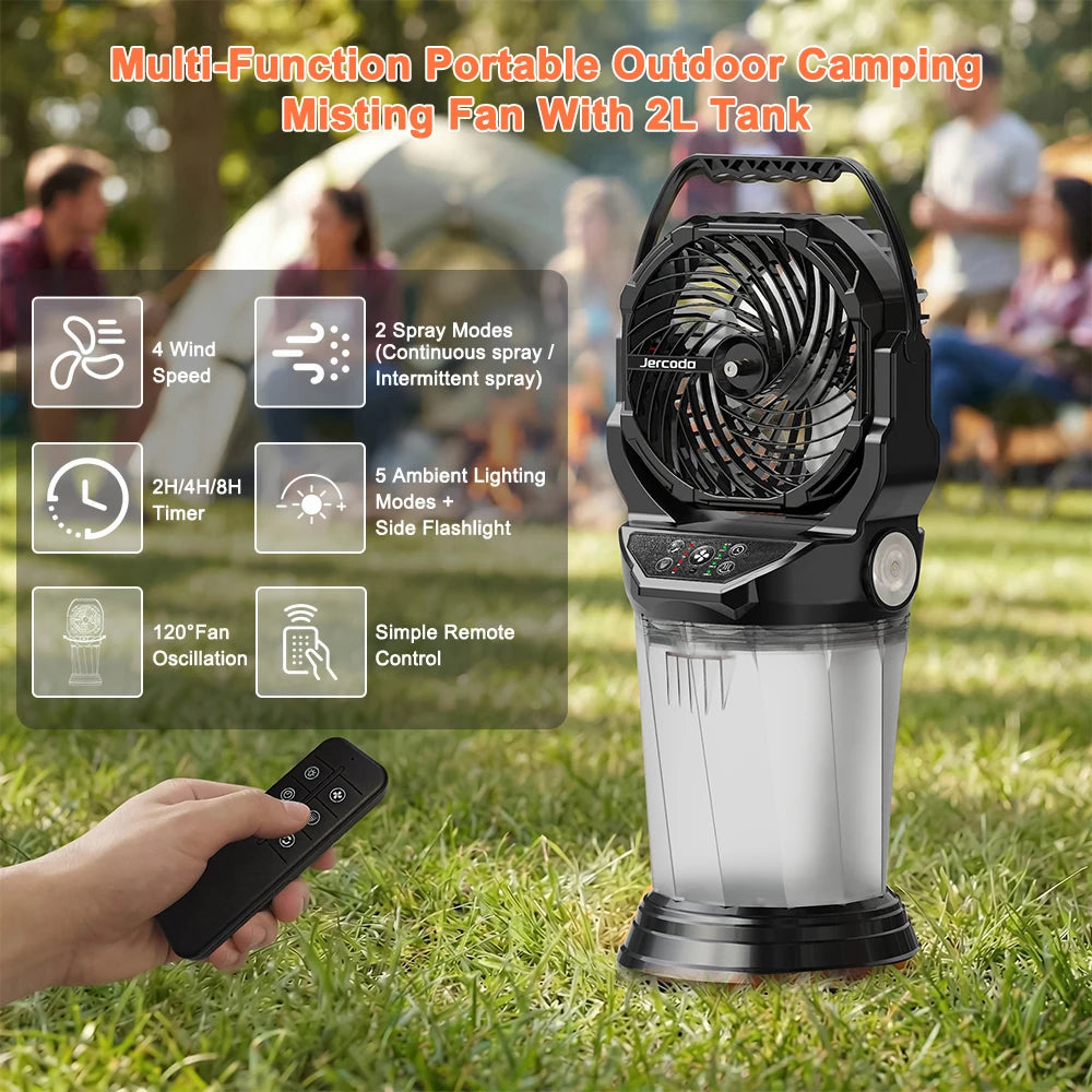 Rechargeable Portable Misting Fan With Large 2L Water Tank