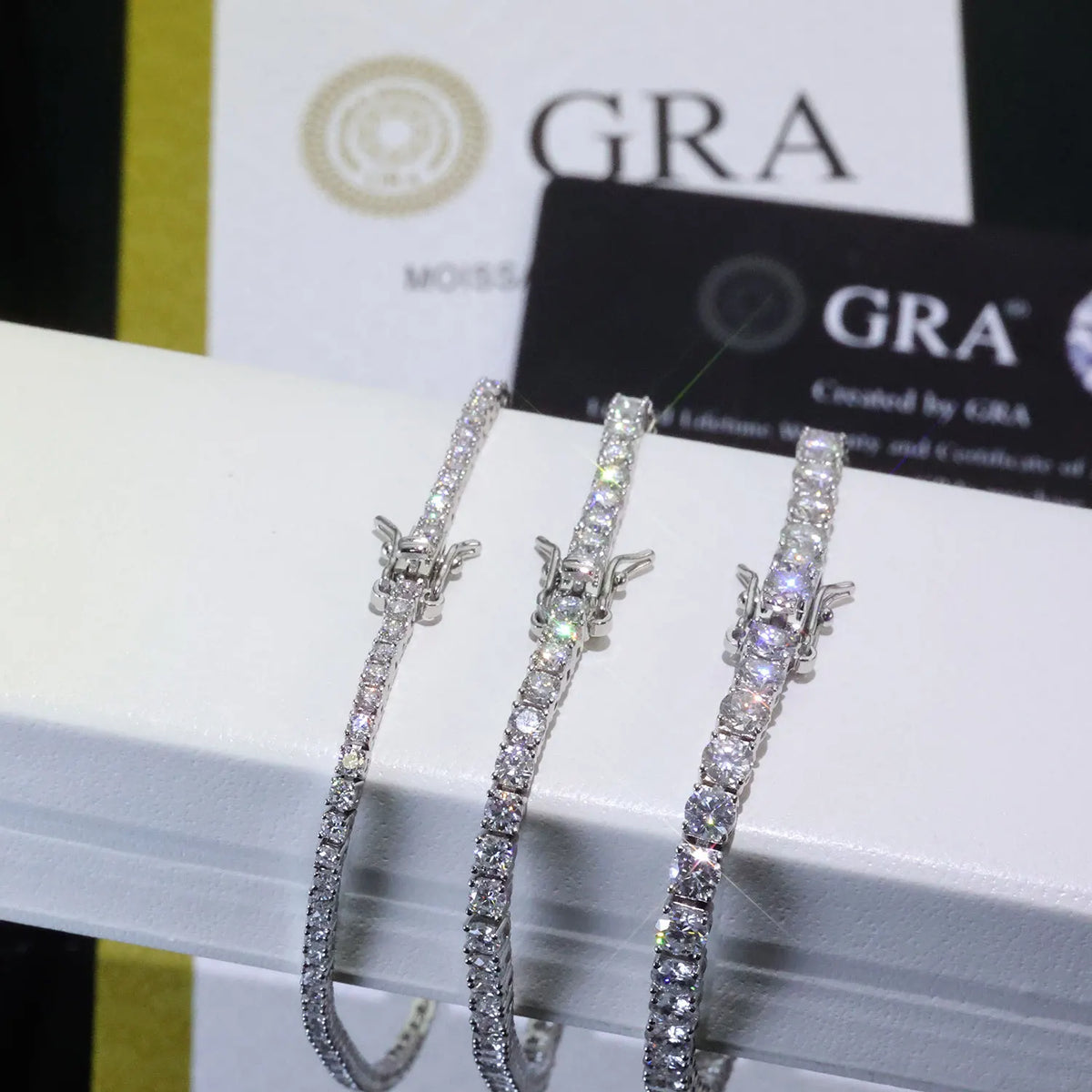 LYEE CYEE Sterling Silver Moissanite Tennis Chain Necklace