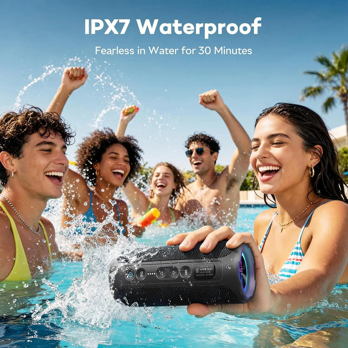 Ortizan 40W Bluetooth Speaker With Deep Bass And IPX7 Waterproofing