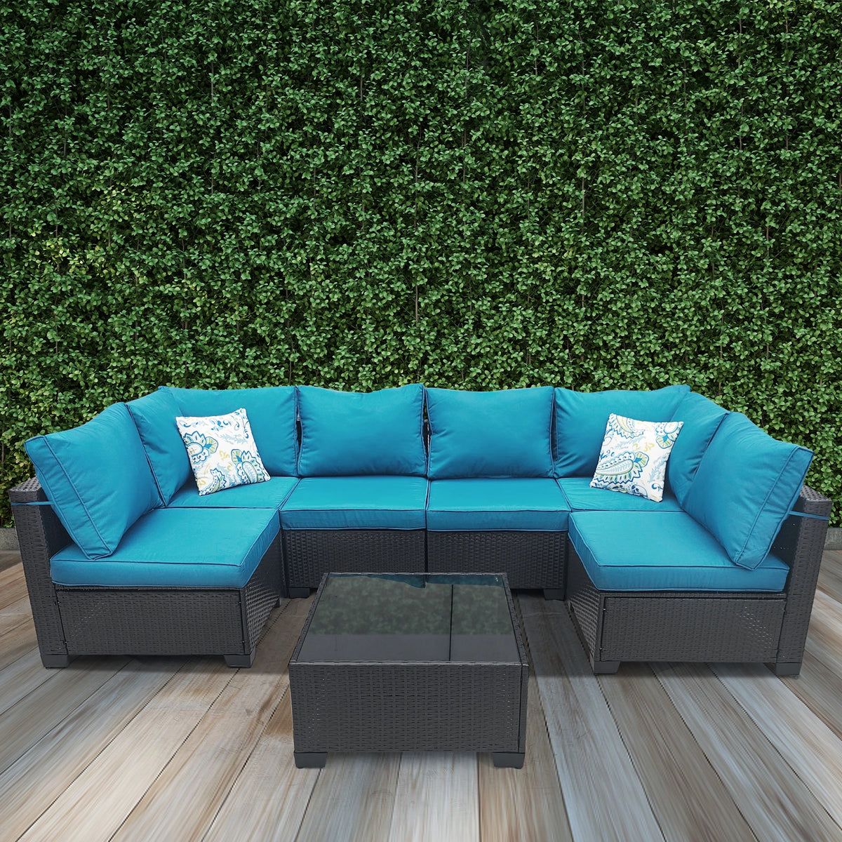 Modern Style Wicker All Weather Outdoor Patio Conversation Furniture Set