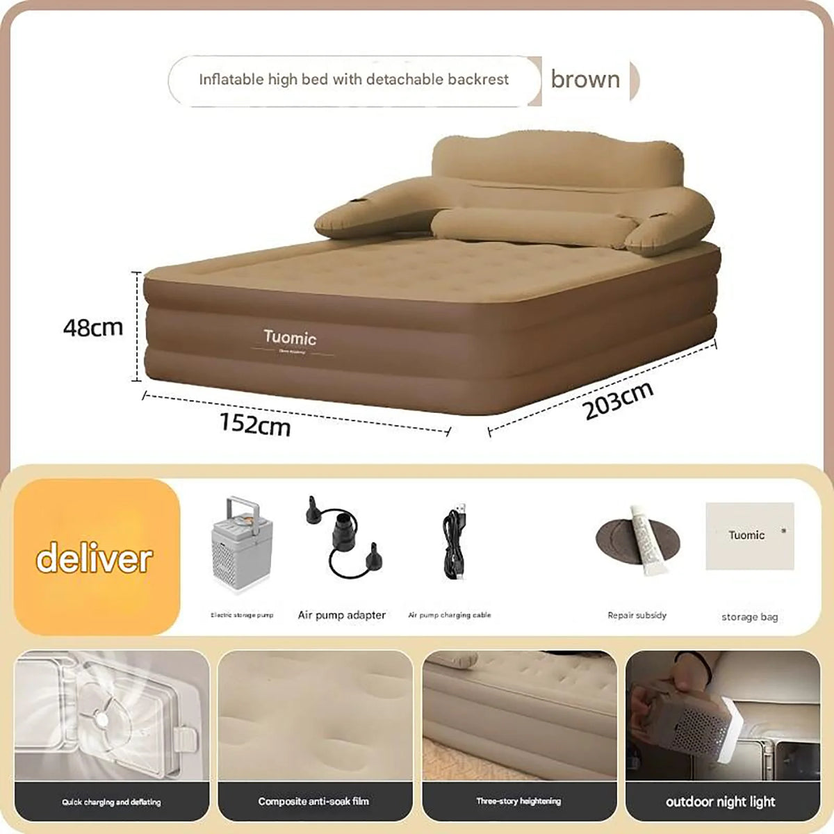 Automatic Inflatable Camping Mattress With Built In Pump