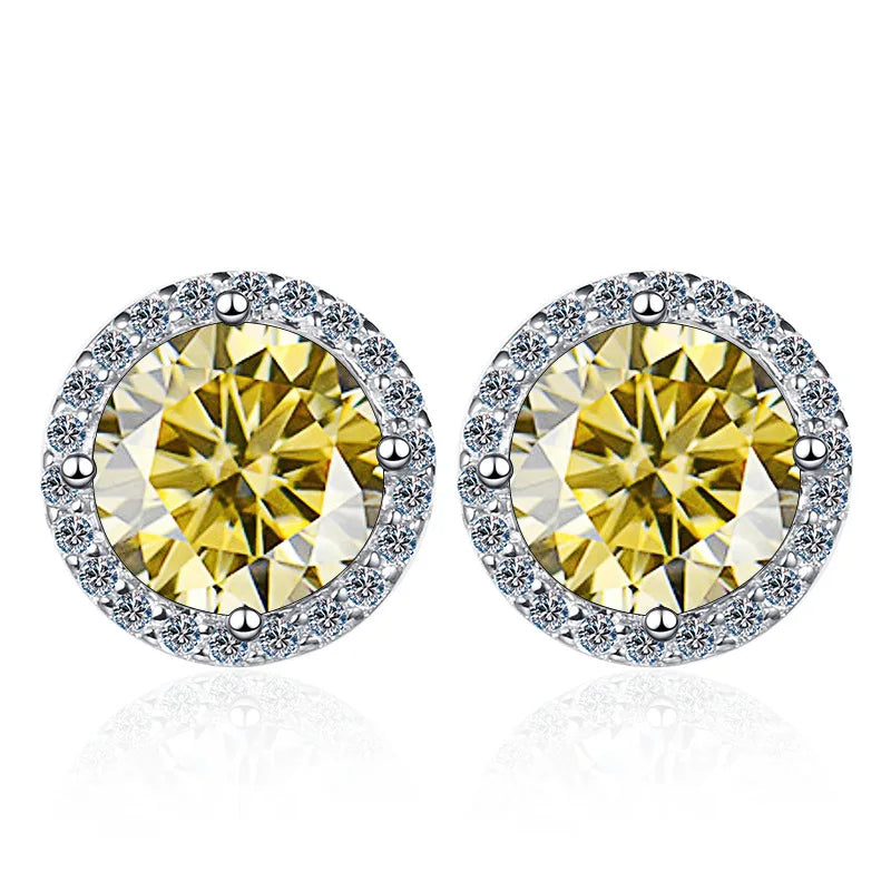Moissanite Sterling Silver Stud Earrings for Women For Women