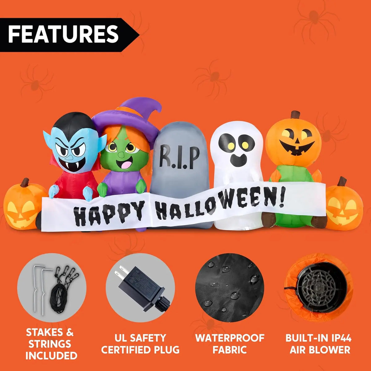 Joyfy Led Inflatable Halloween Yard Decoration With Spooky Characters
