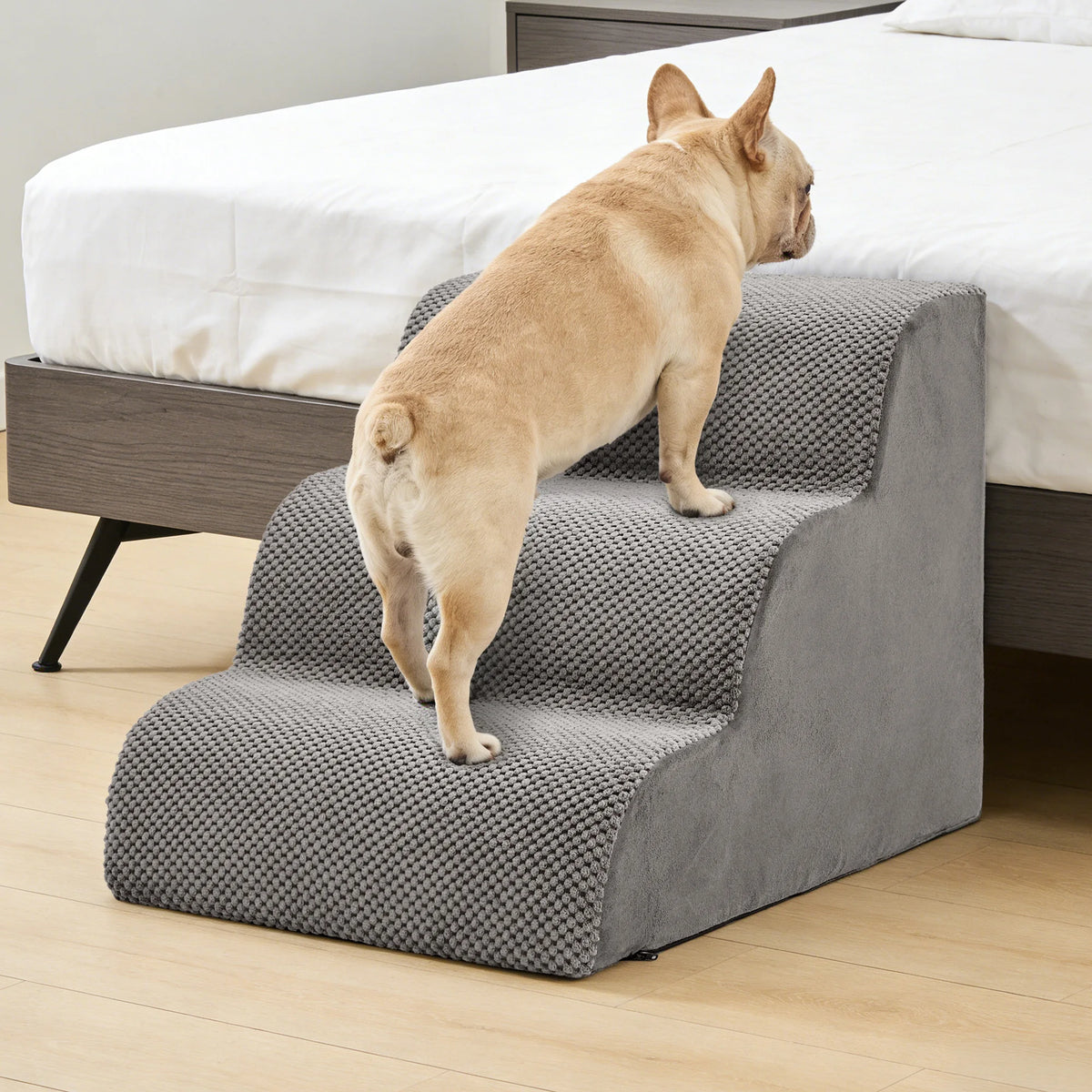 Jhk 3-5 Step Curved High Density Foam Dog Stairs