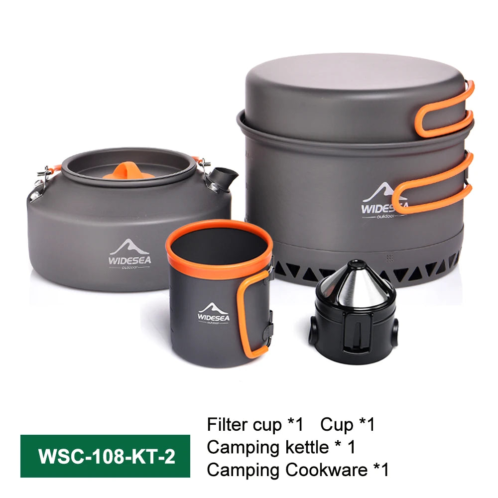 Widesea Outdoor Camping Cookware Set Kettle Pots