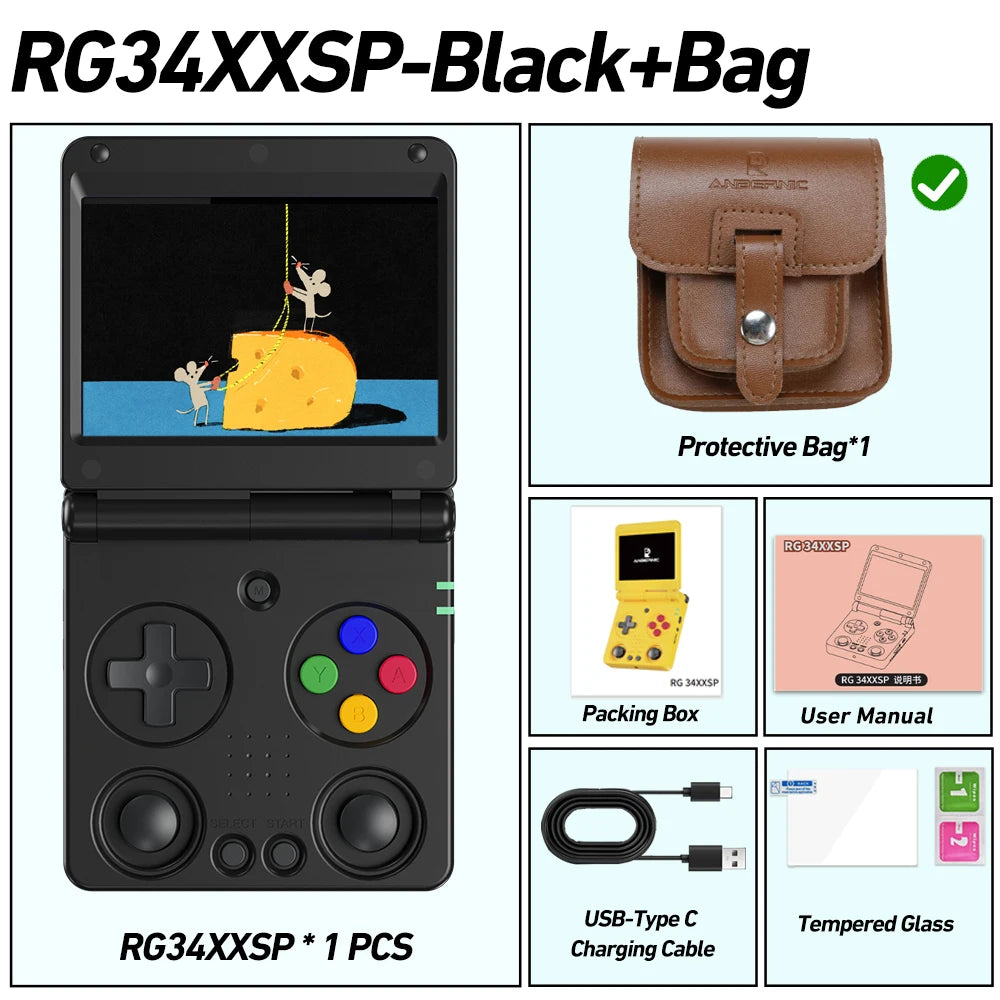 Anbernic RG34XXSP Linux Retro Handheld Game Console With TV Output