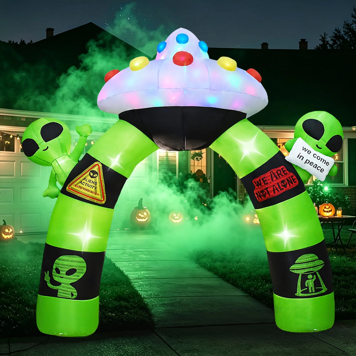 Halloween Inflatable Alien Arch Decoration With Built In LED Lights
